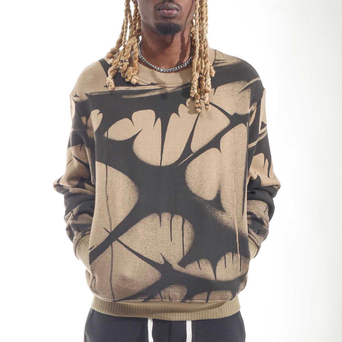 Pocketed washed thorn crew