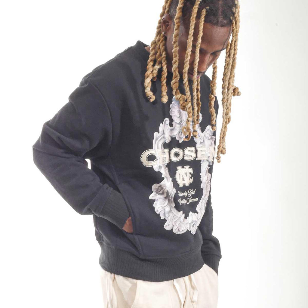 Pocketed washed frame crew