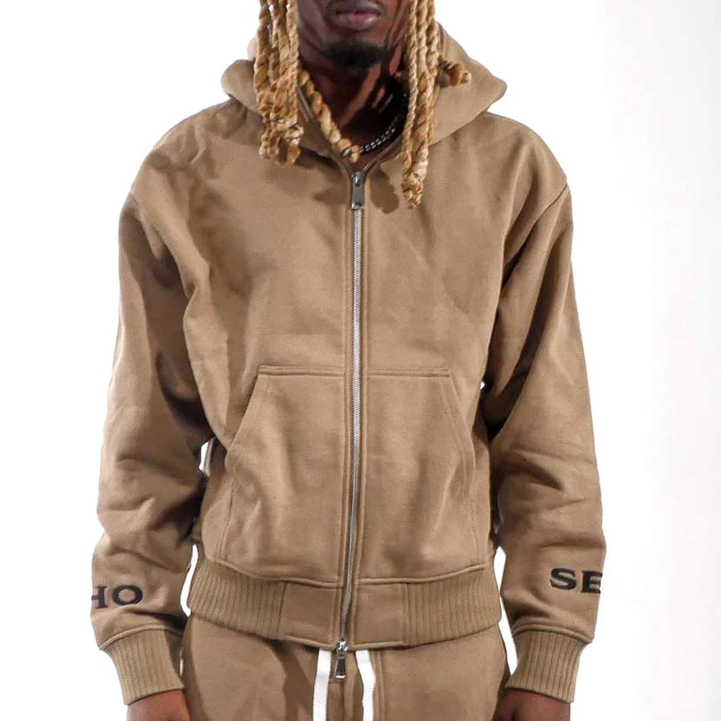 Washed full-zip hoodie