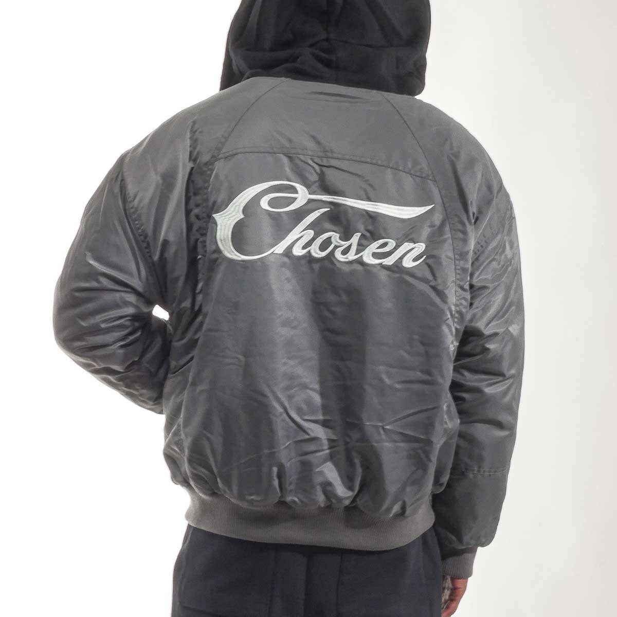 Relaxed hooded bomber jacket