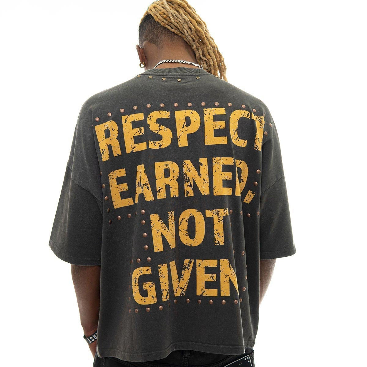 Stray respect earned wide & crop fit tee