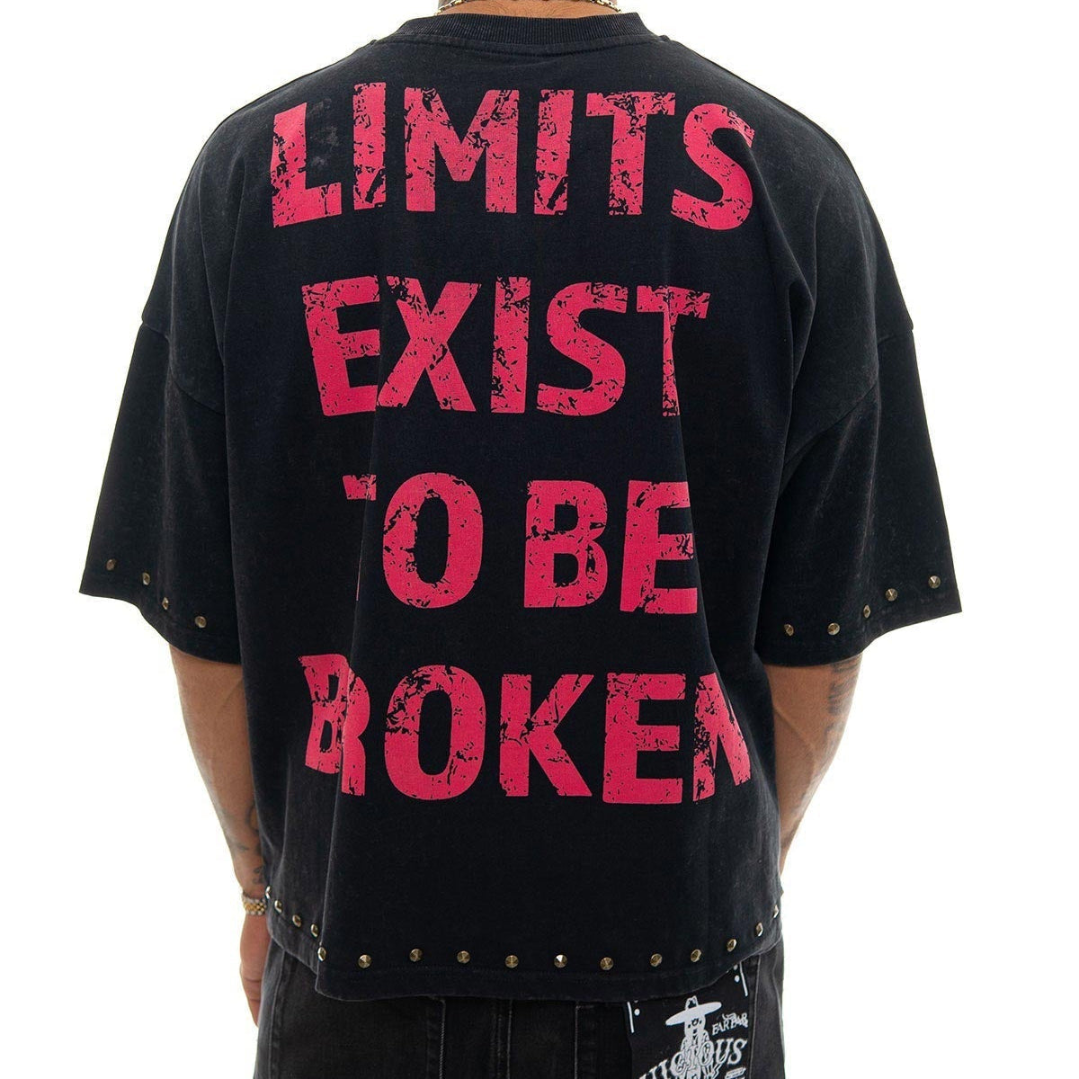 Stray push boundaries wide & crop fit tee