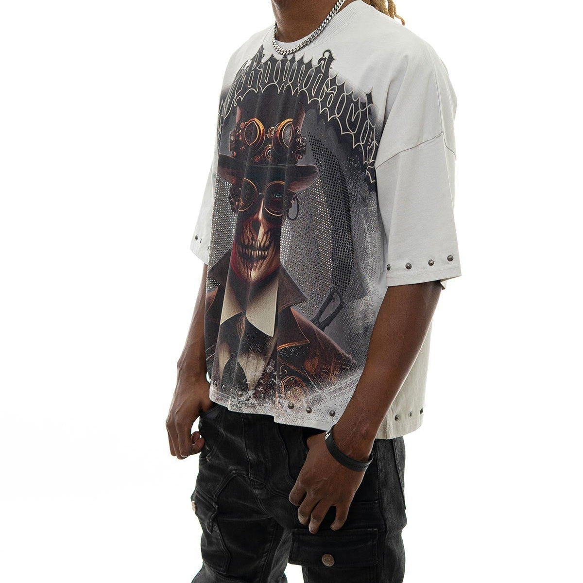 Stray push boundaries wide & crop fit tee