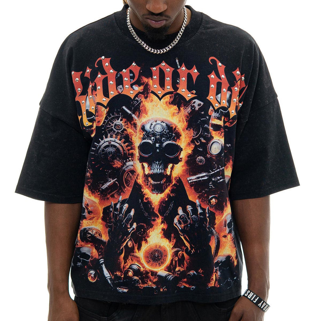 Stray ride or die wide & crop fit tee