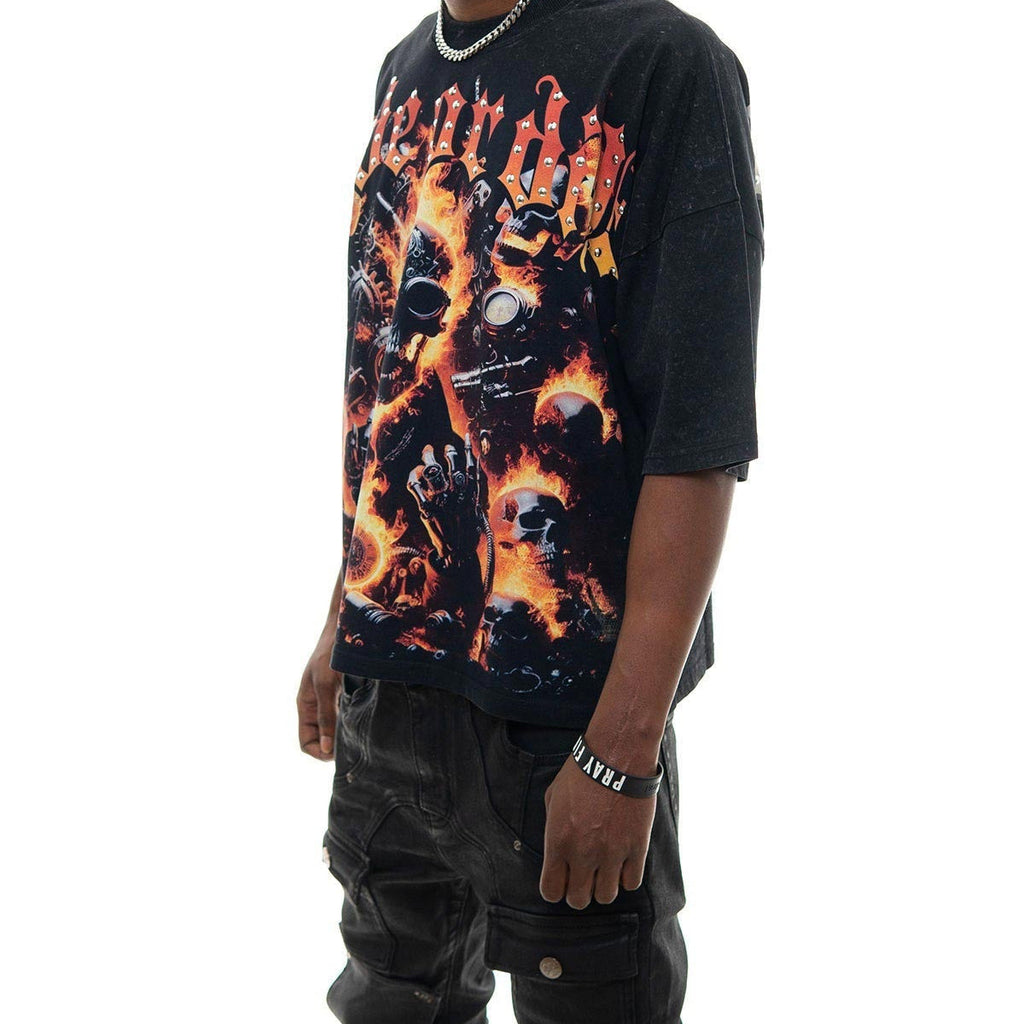 Stray ride or die wide & crop fit tee