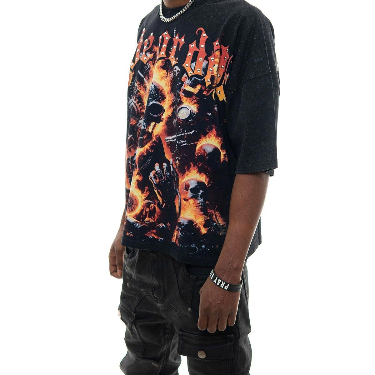 Stray ride or die wide & crop fit tee