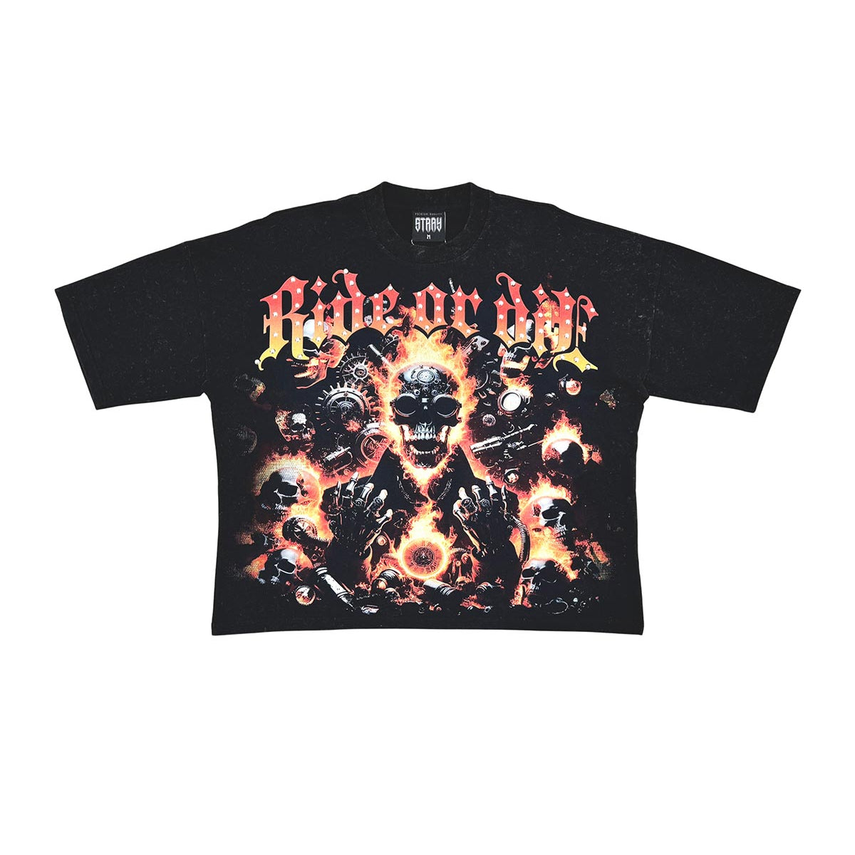 Stray ride or die wide & crop fit tee