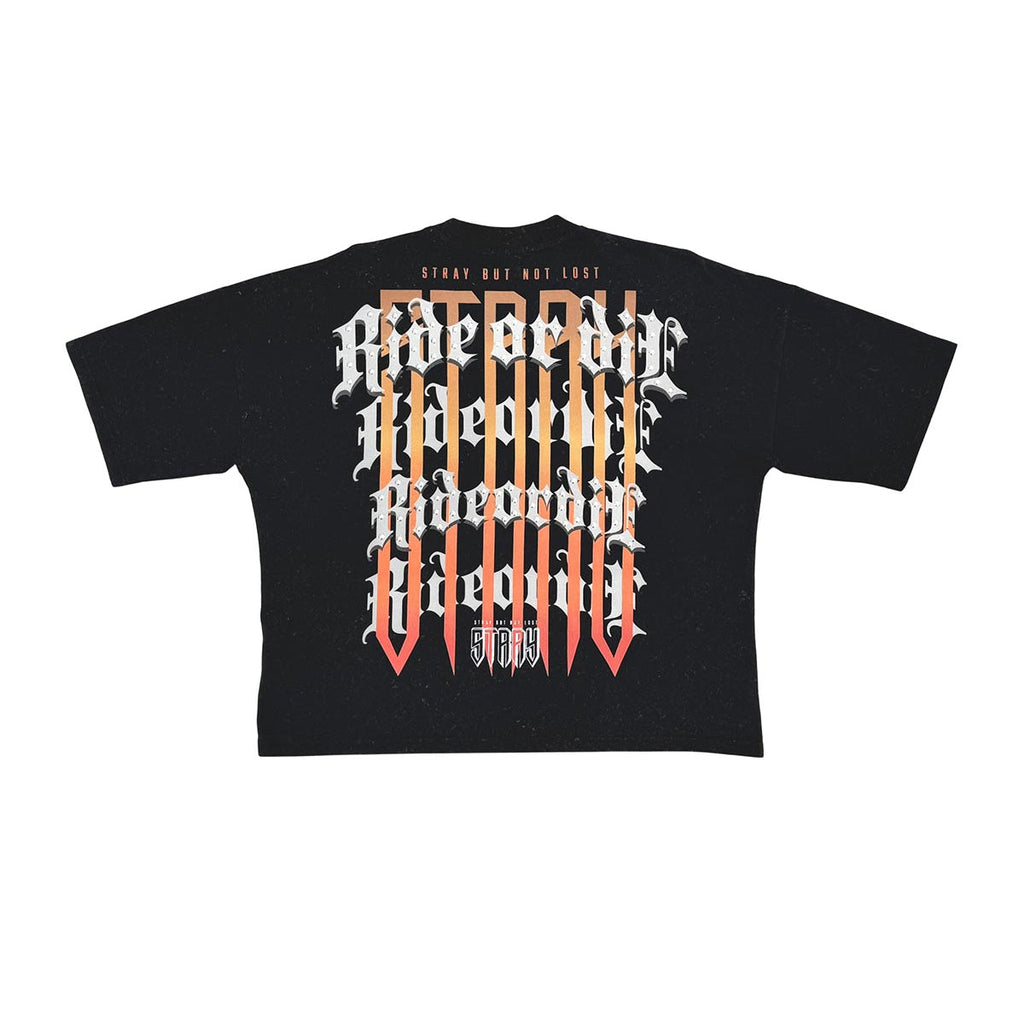 Stray ride or die wide & crop fit tee