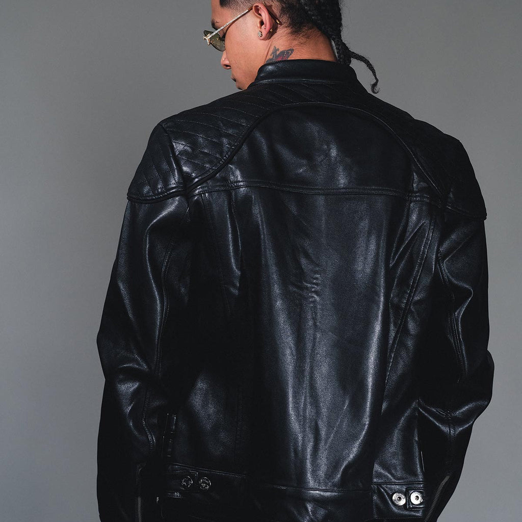 Suede mix racing jacket