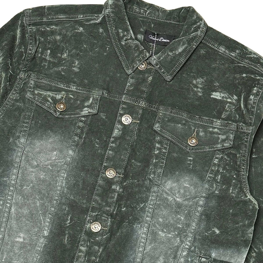 Velvet coated denim jacket