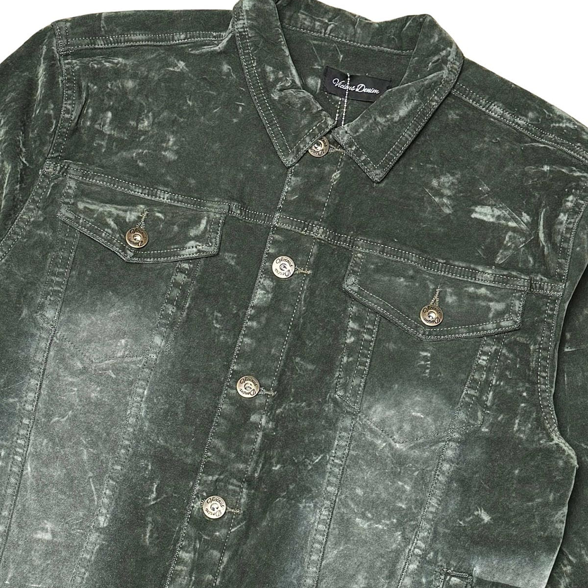 Velvet coated denim jacket