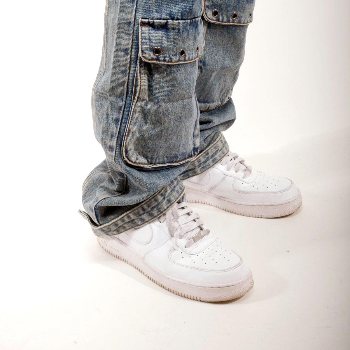 Multi cargo baggy fit denim pant
