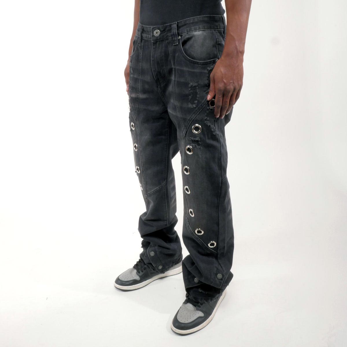 Vortex Stacked Grommet Denim Pant – Stacked Denim Pants & Grommet Jeans Men