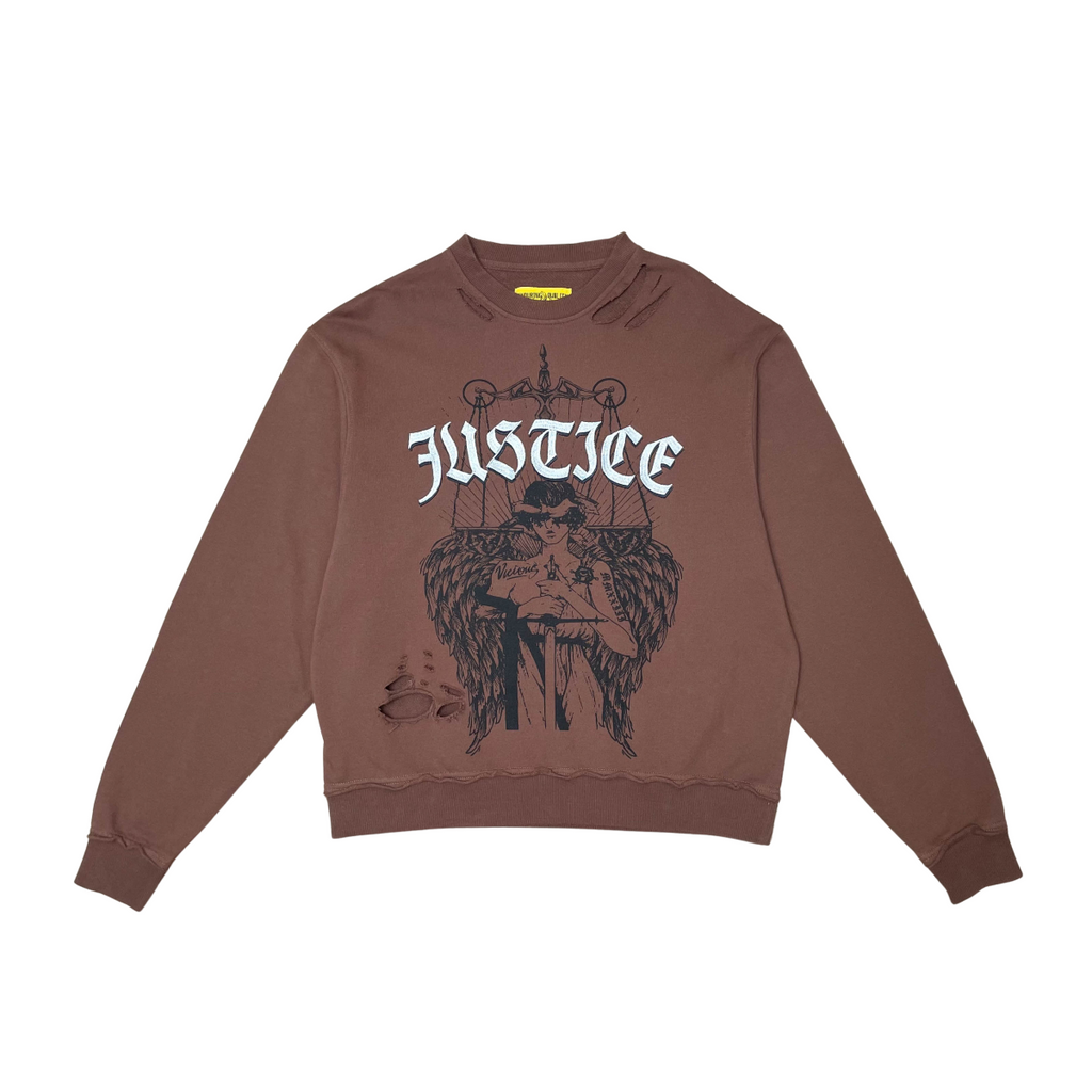 Justice distressed crewneck