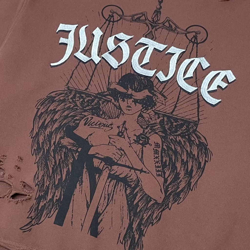 Justice distressed crewneck