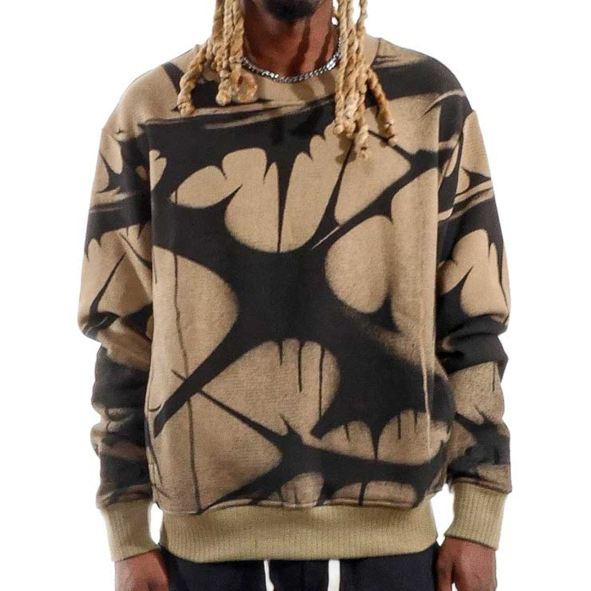 Pocketed washed thorn crew