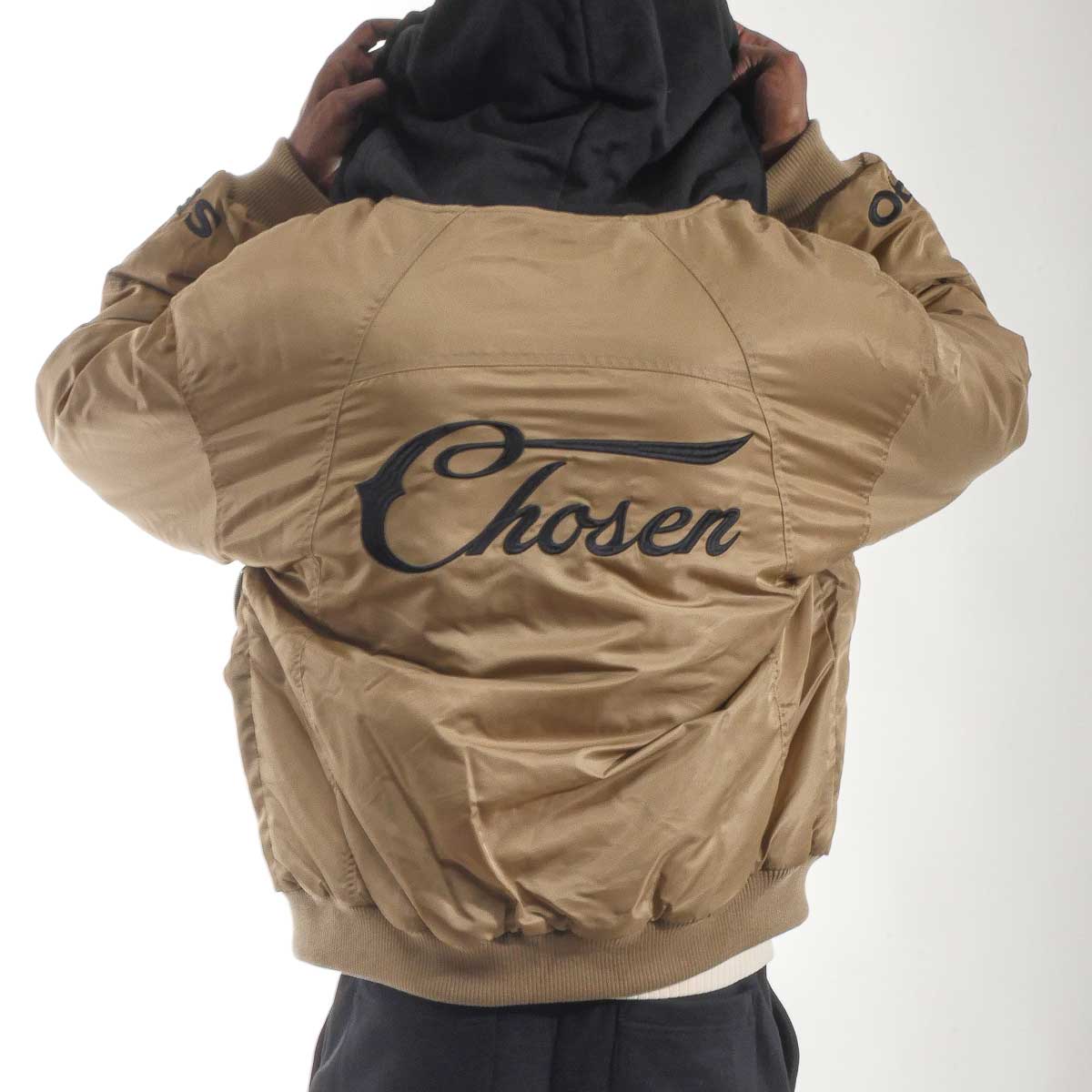 Relaxed hooded bomber jacket