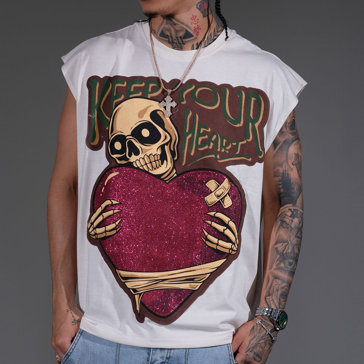 Keep your heart sleeveless shirt
