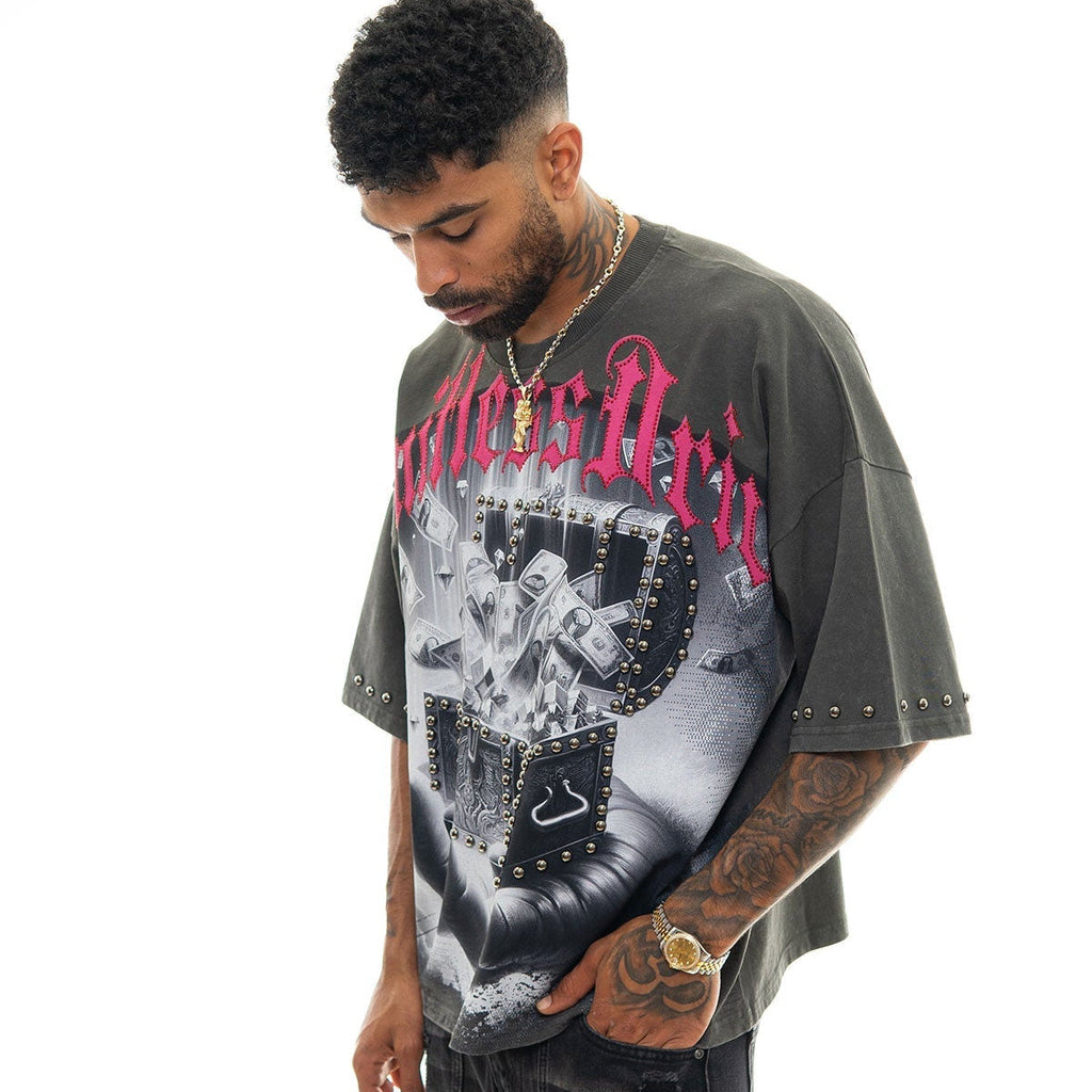 Stray treasure chest wide & crop fit tee