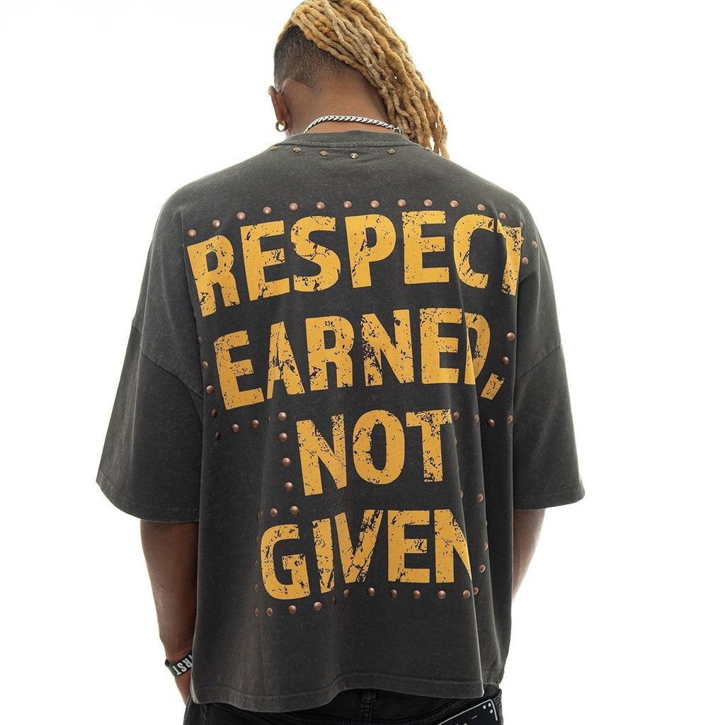 Stray respect earned wide & crop fit tee