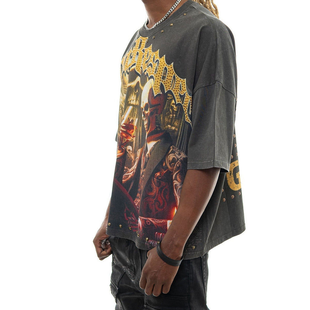 Stray respect earned wide & crop fit tee