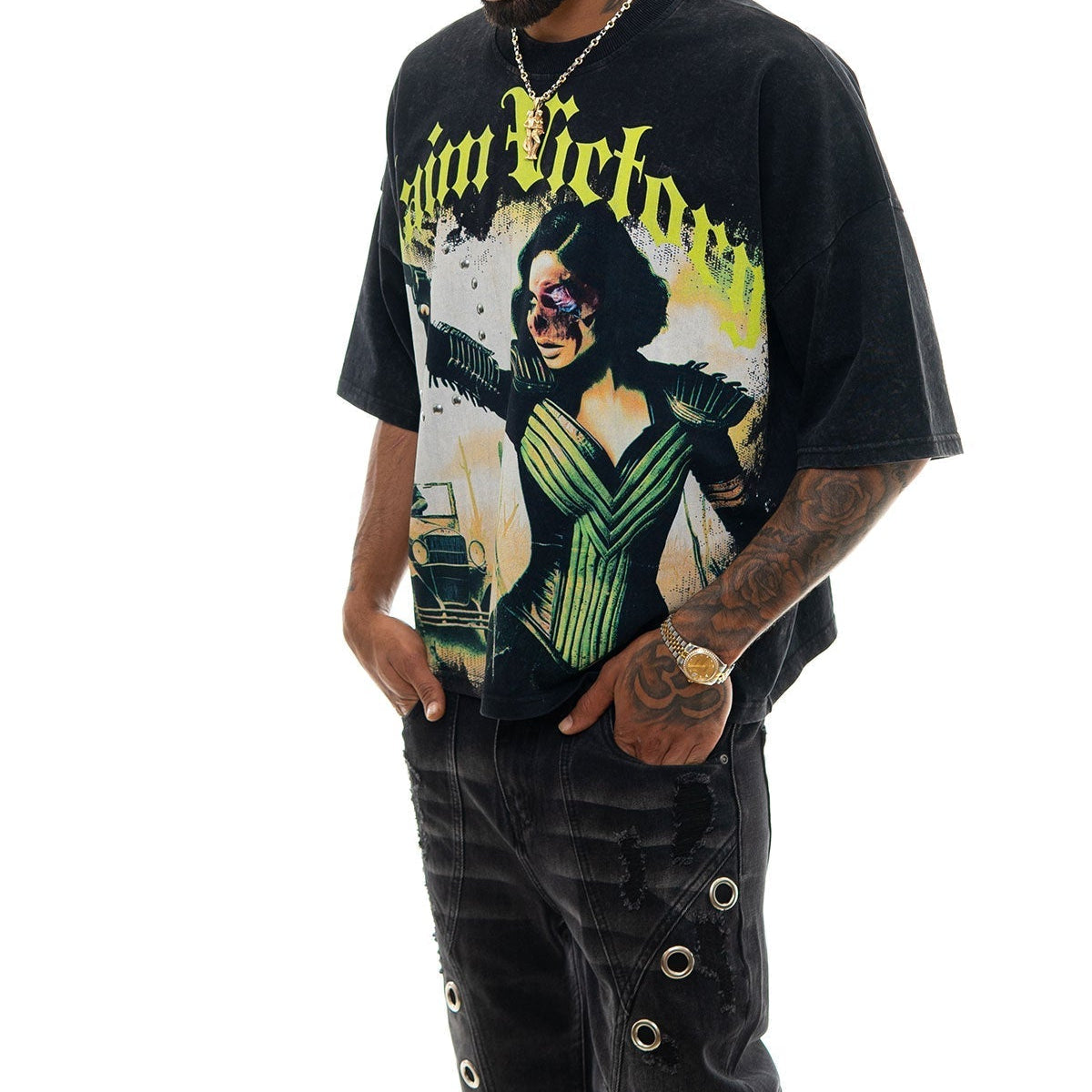 Stray claim victory wide & crop fit tee