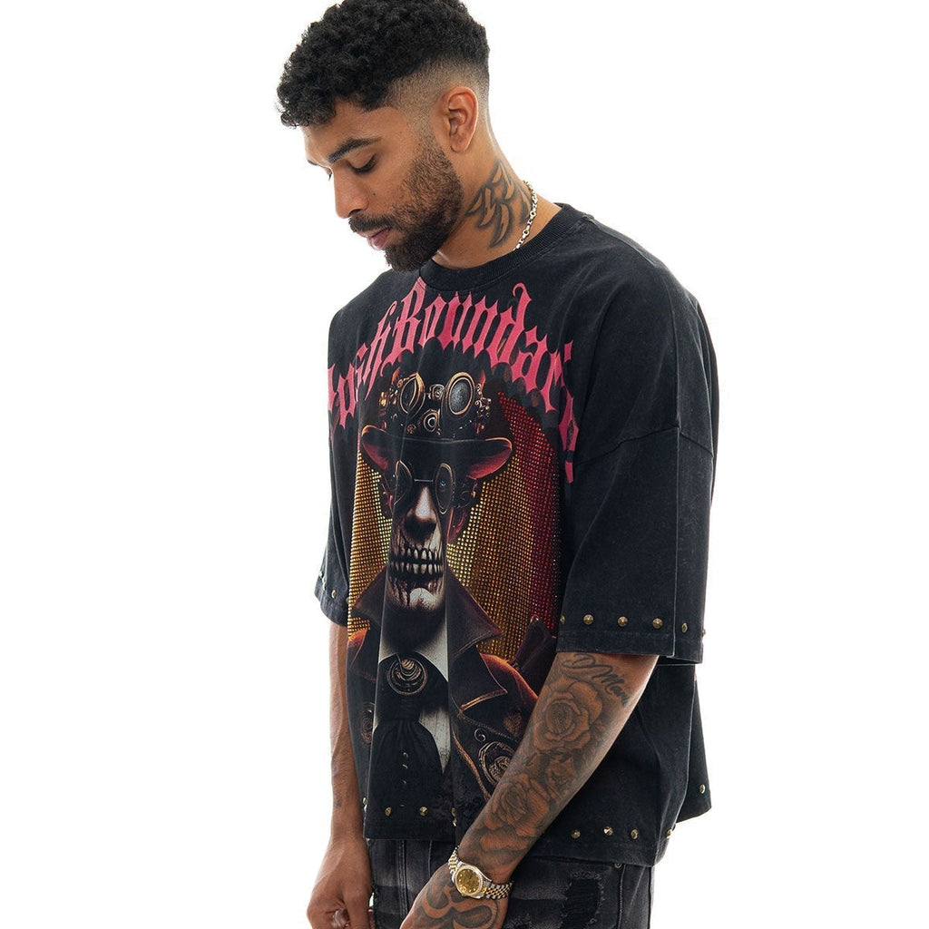 Stray push boundaries wide & crop fit tee