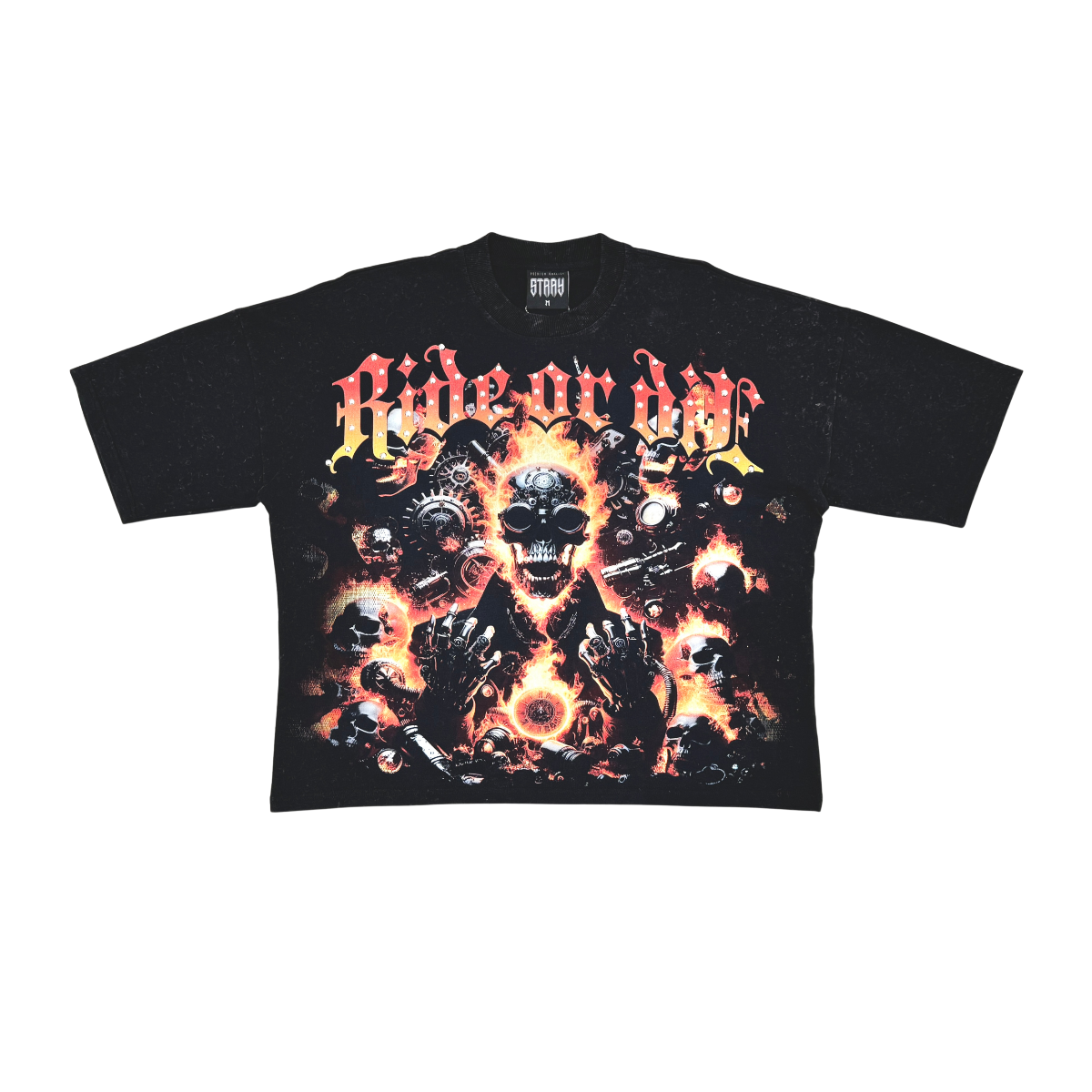 Stray ride or die wide & crop fit tee