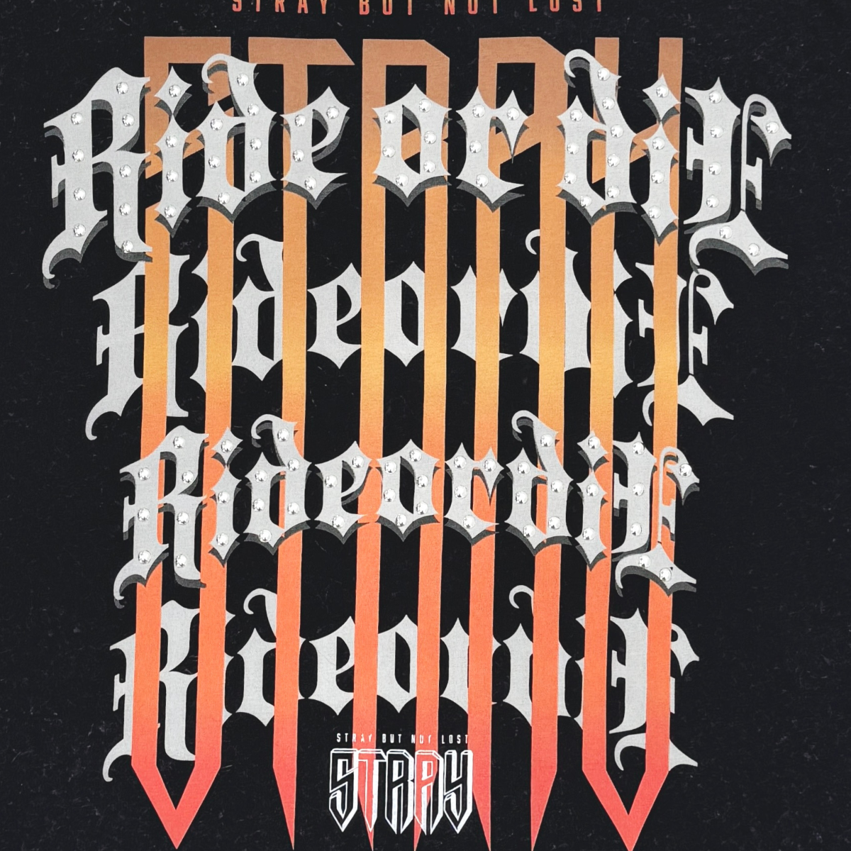 Stray ride or die wide & crop fit tee