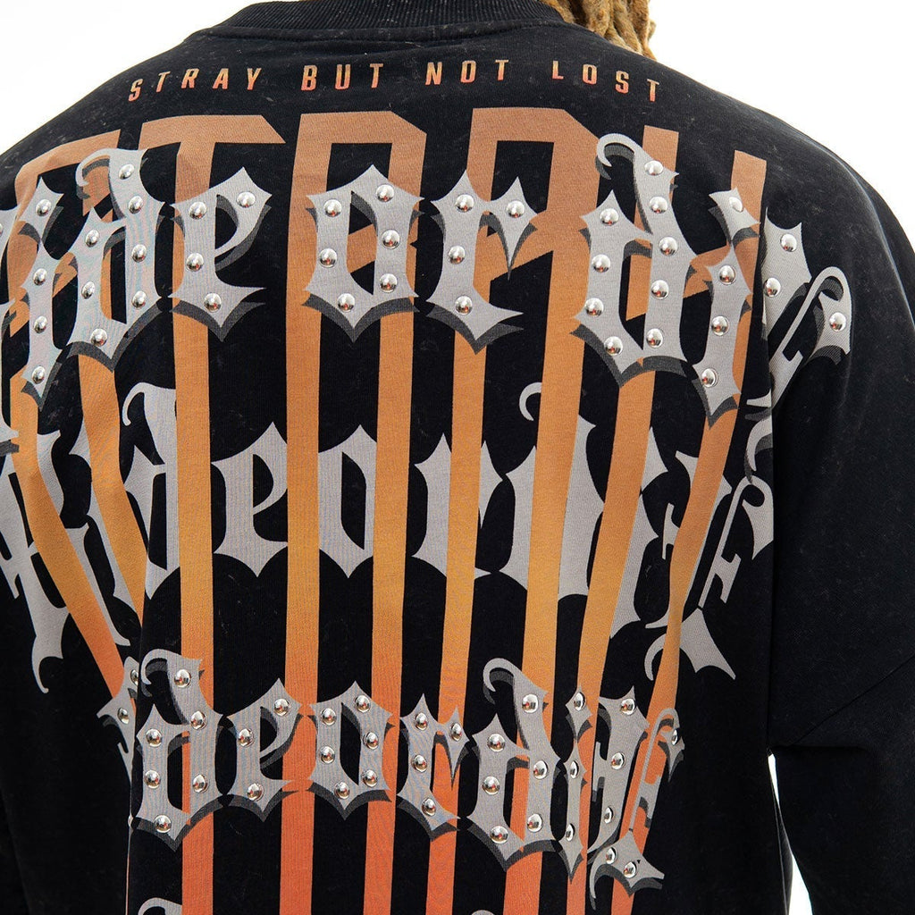 Stray ride or die wide & crop fit tee