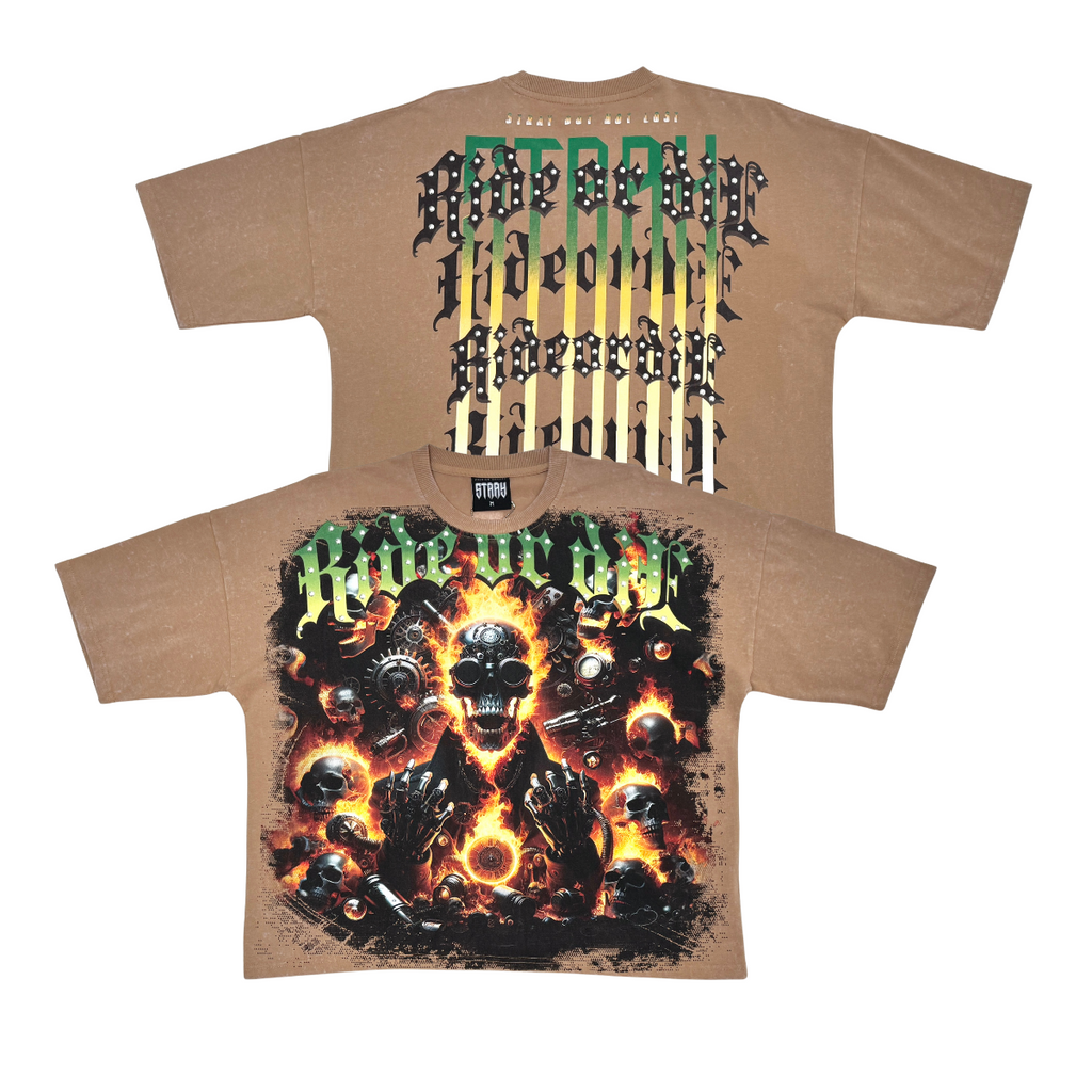 Stray ride or die wide & crop fit tee