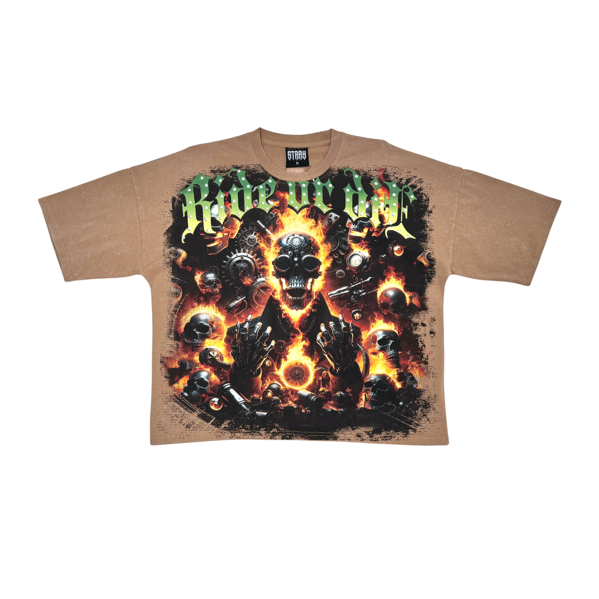 Stray ride or die wide & crop fit tee