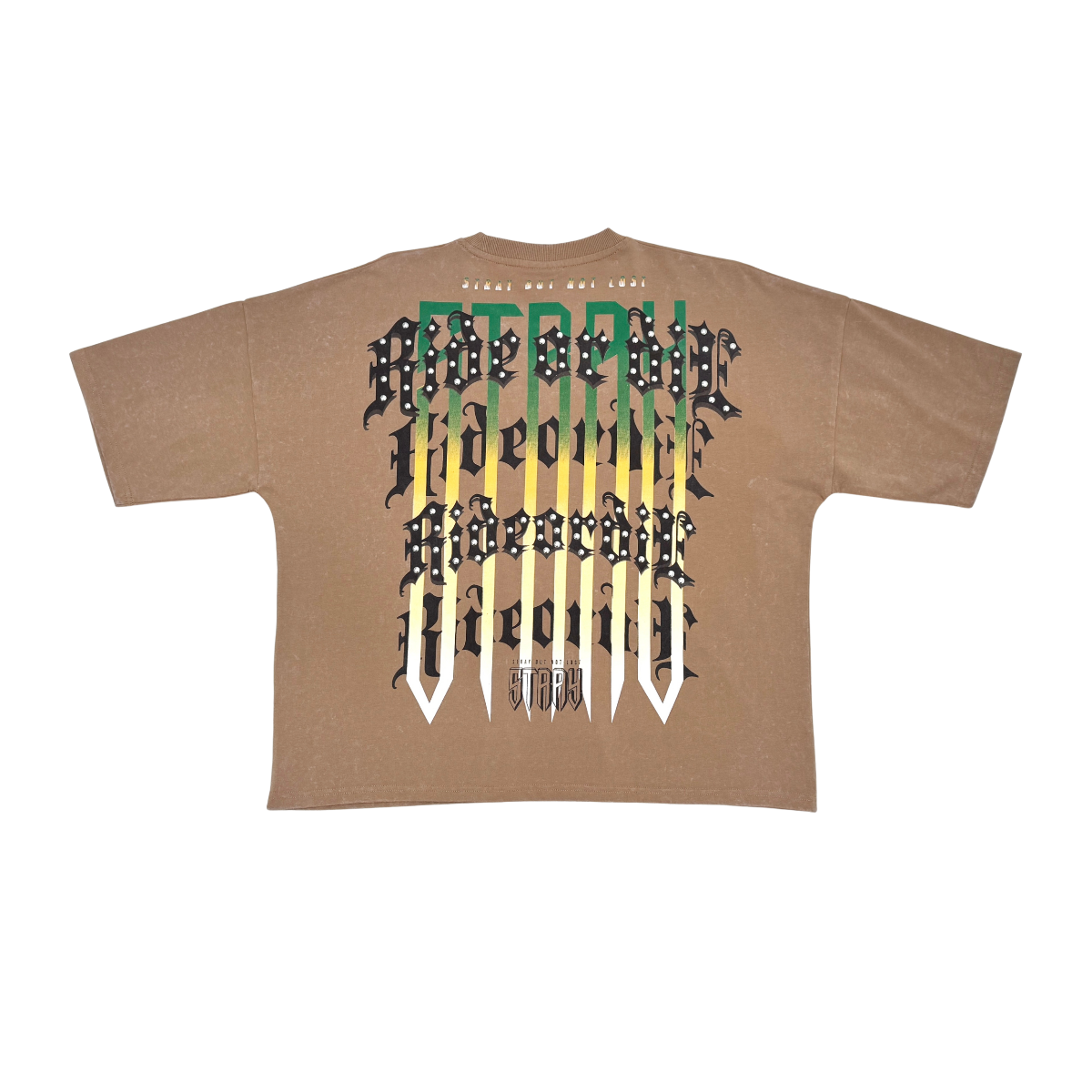 Stray ride or die wide & crop fit tee