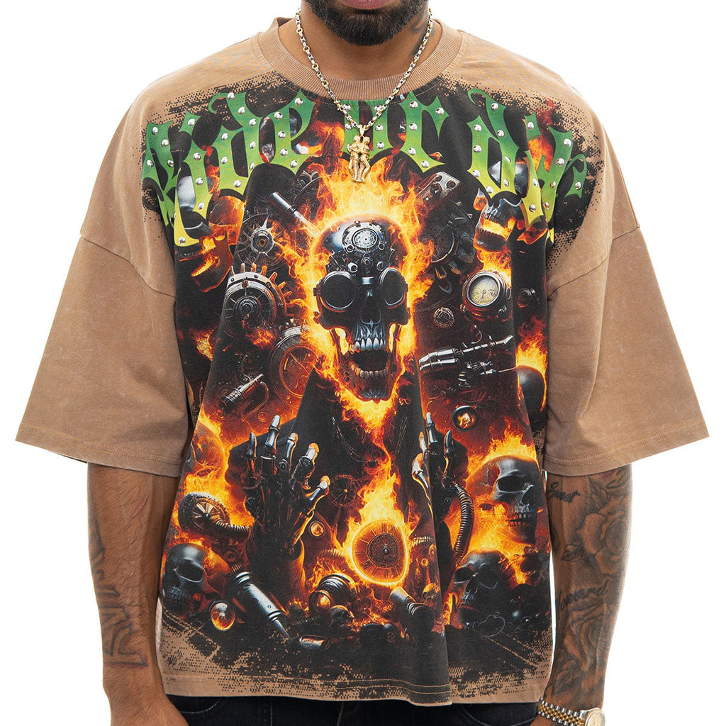 Stray ride or die wide & crop fit tee