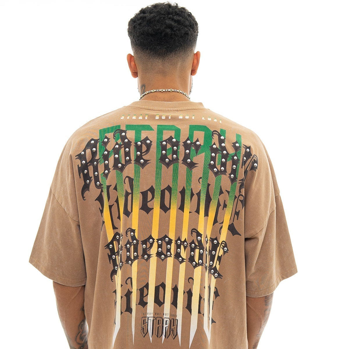 Stray ride or die wide & crop fit tee