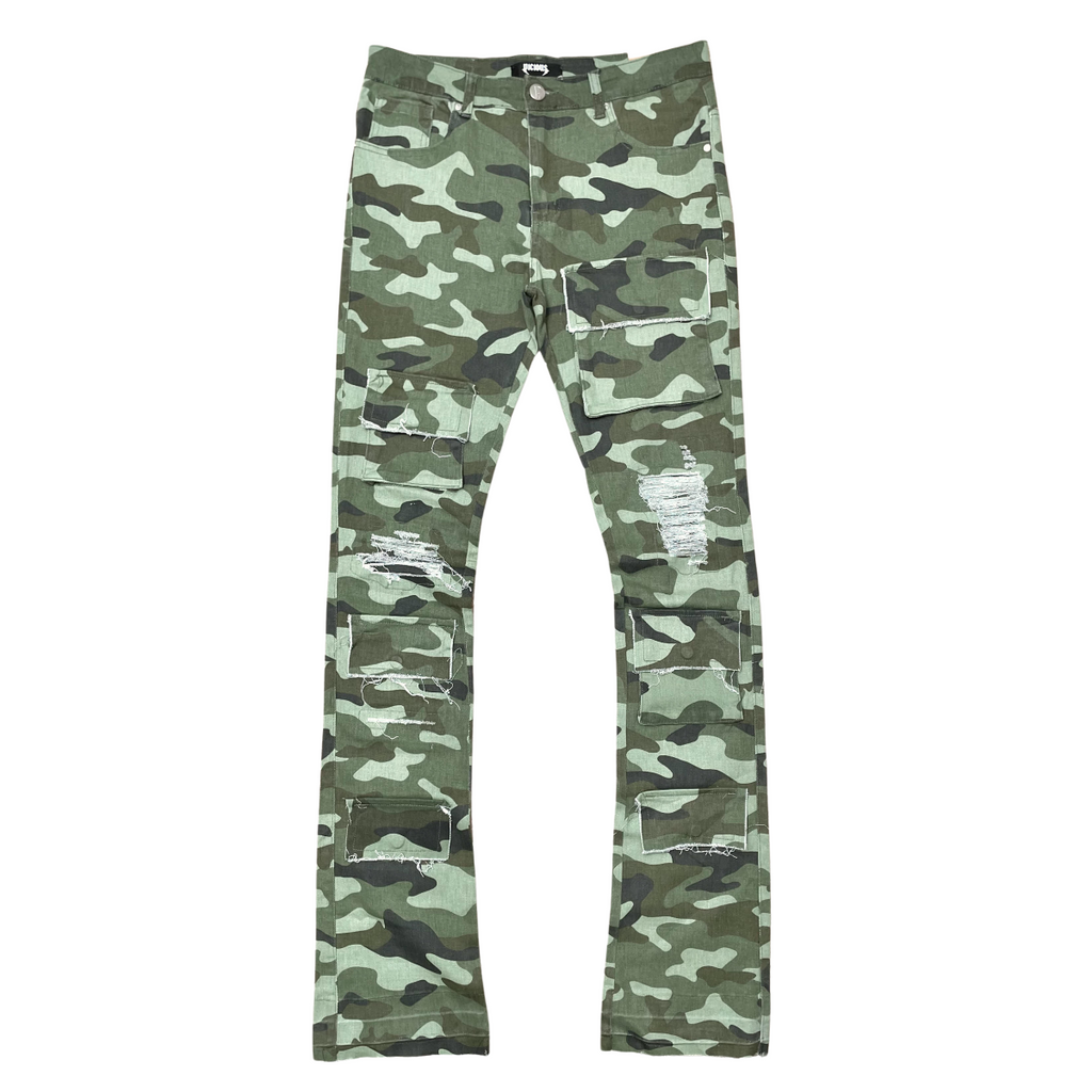 Men’s Rip & Repair Cargo Stack Jeans – Stacked Denim Cargo Pants for All Seasons