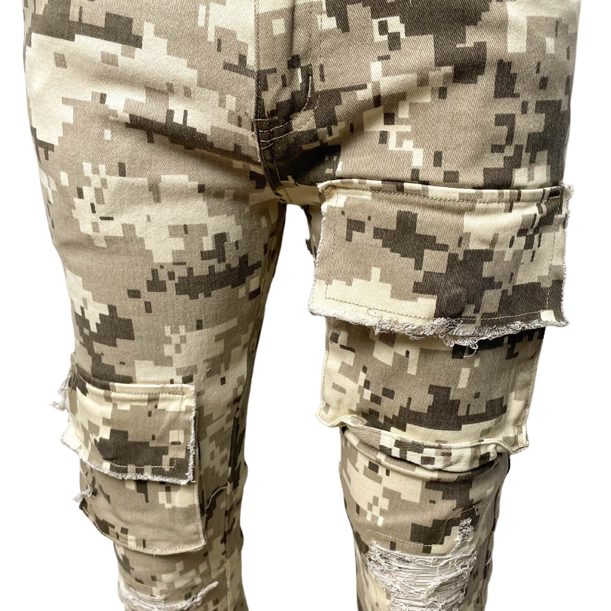 Men’s Rip & Repair Cargo Stack Jeans – Stacked Denim Cargo Pants for All Seasons