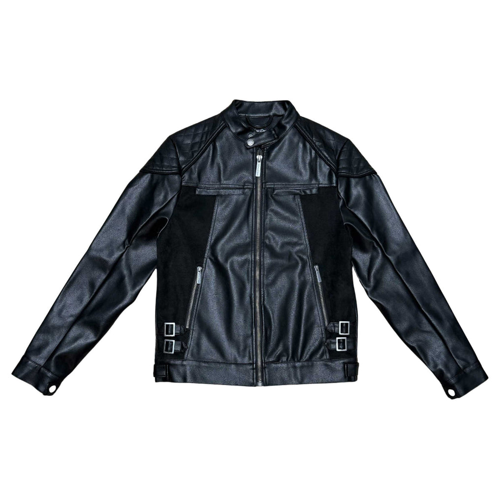 Suede mix racing jacket