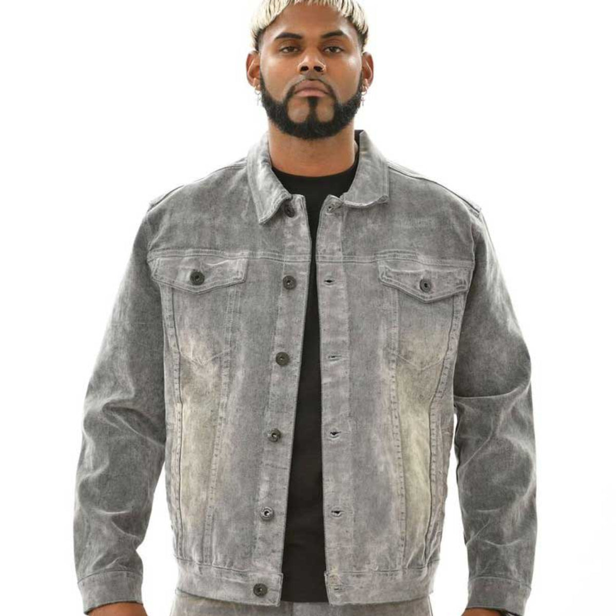 Velvet coated denim jacket