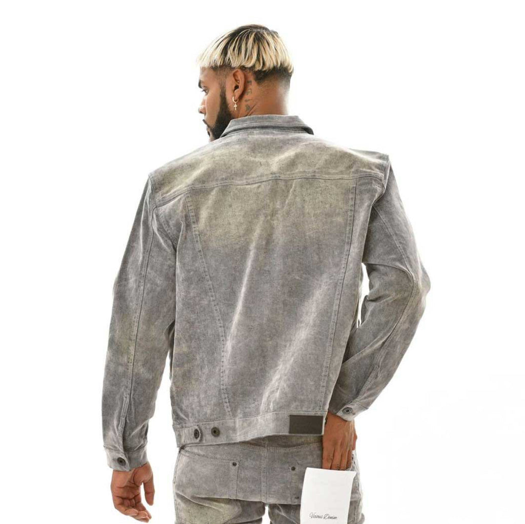 Velvet coated denim jacket