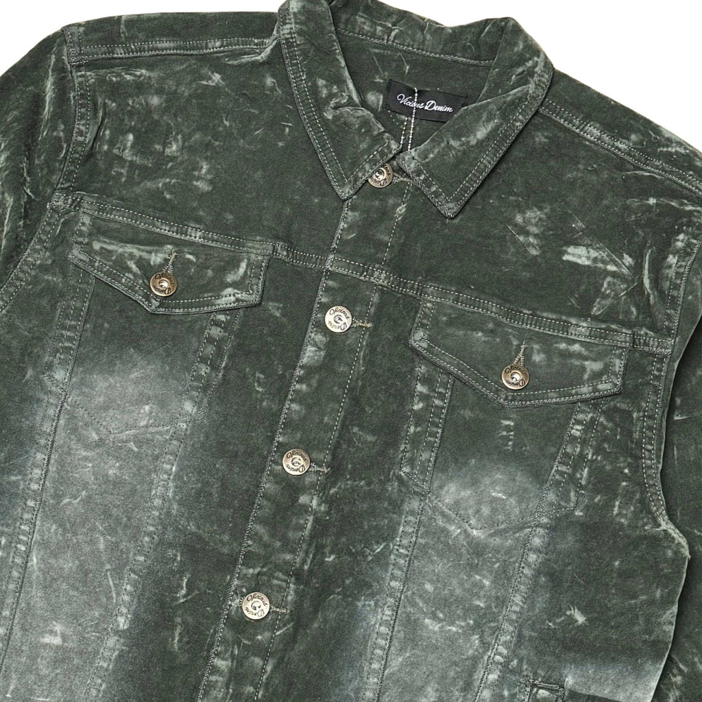 Velvet coated denim jacket