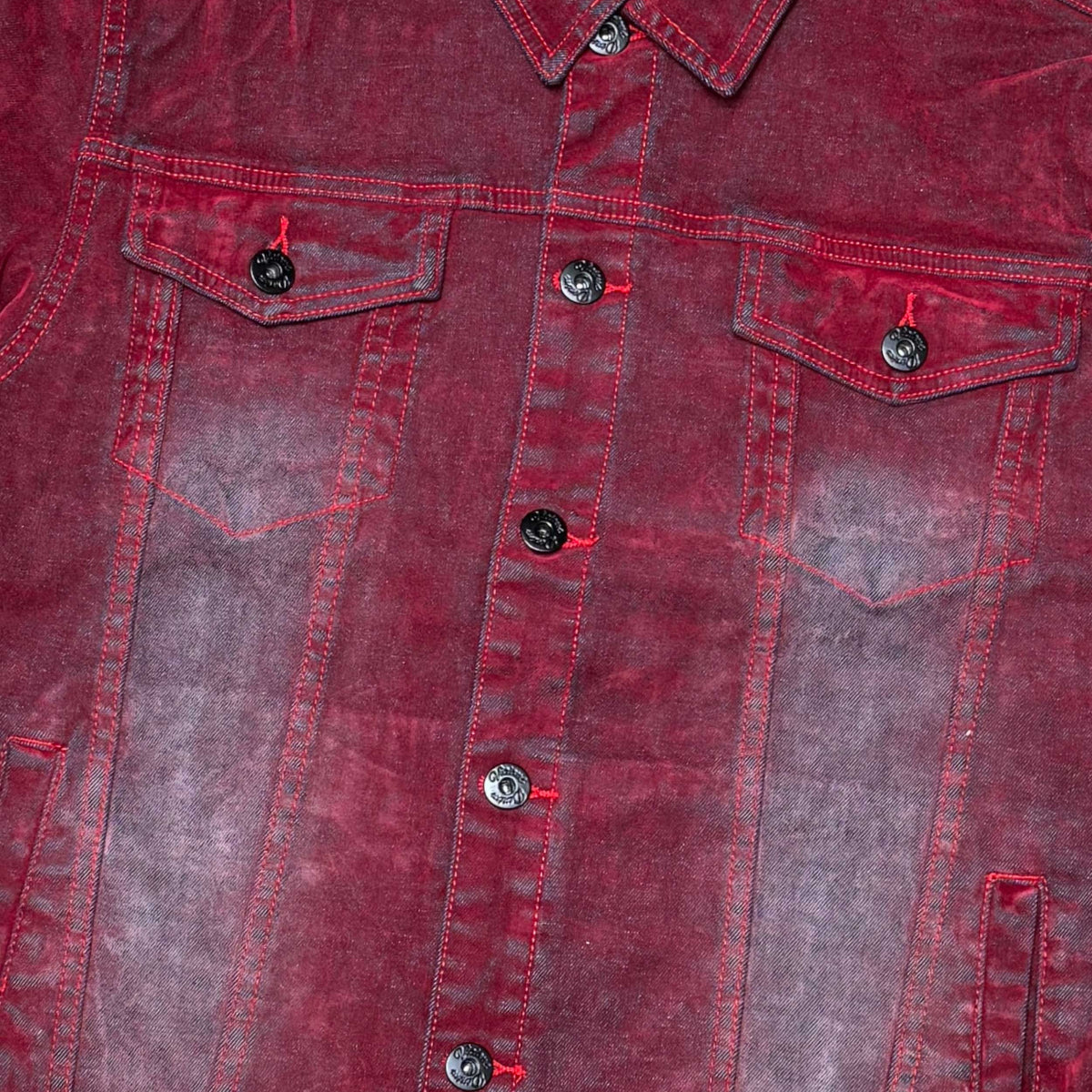 Velvet coated denim jacket