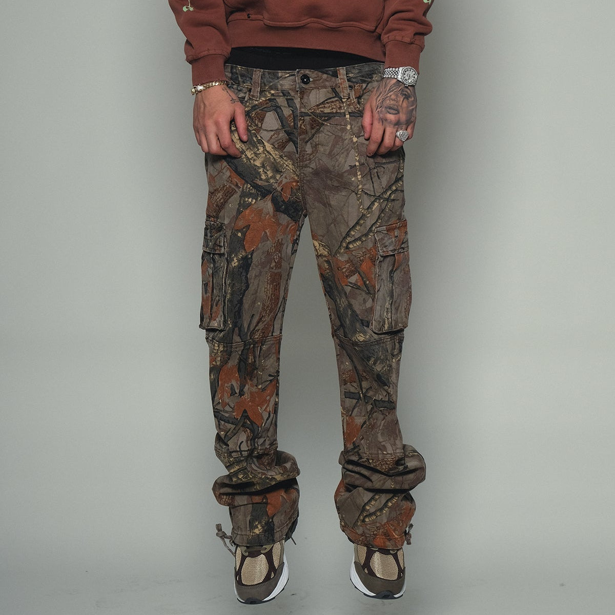 Brush camo baggy fit denim