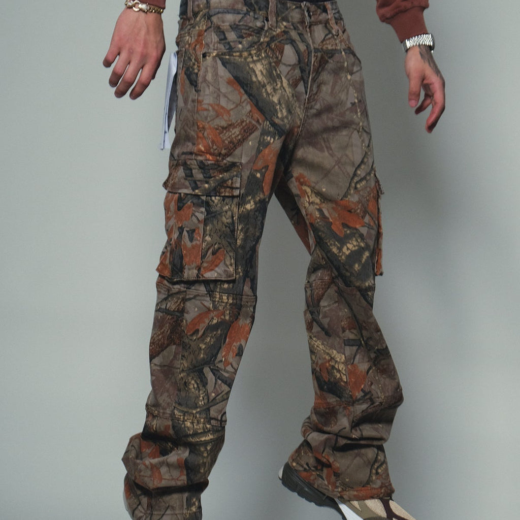 Brush camo baggy fit denim