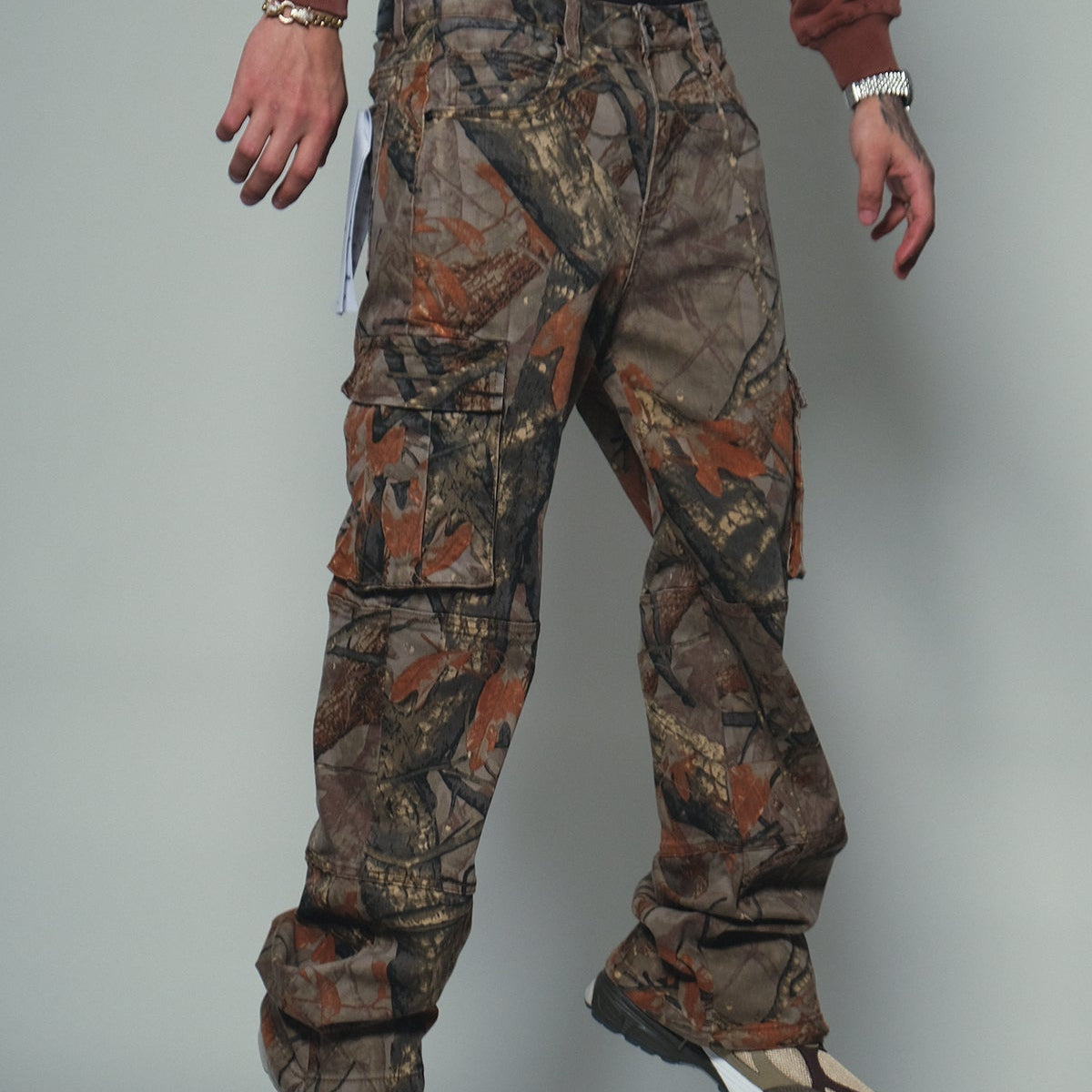 Brush camo baggy fit denim