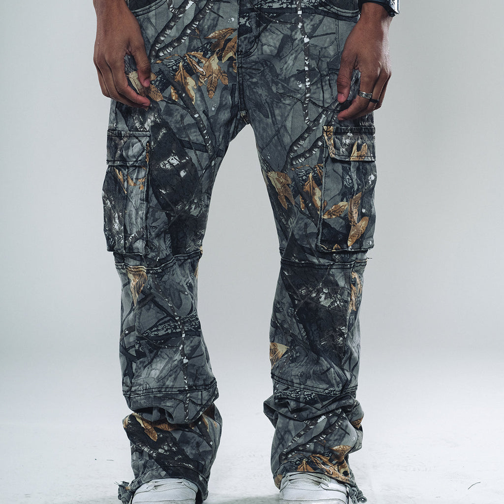Brush camo baggy fit denim