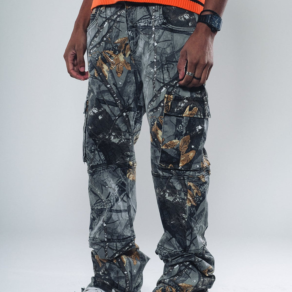 Brush camo baggy fit denim