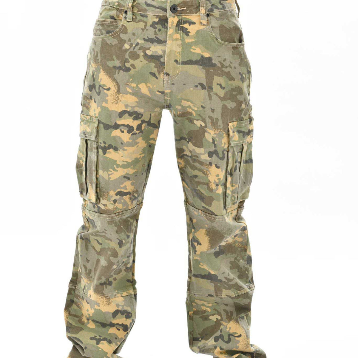 Woodland camo baggy fit denim