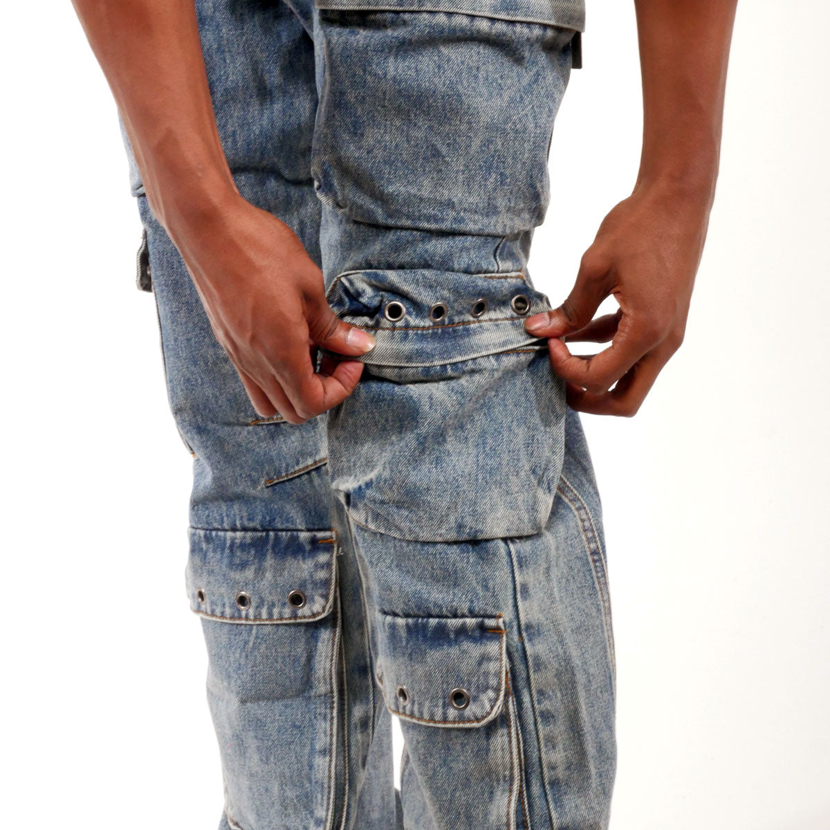 Multi cargo baggy fit denim pant