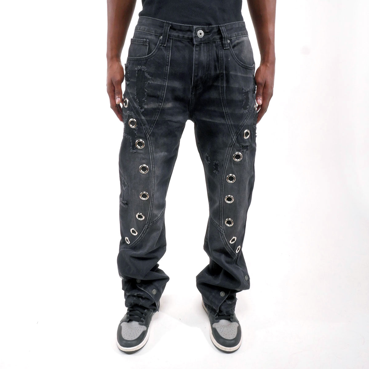 Vortex Stacked Grommet Denim Pant – Stacked Denim Pants & Grommet Jeans Men